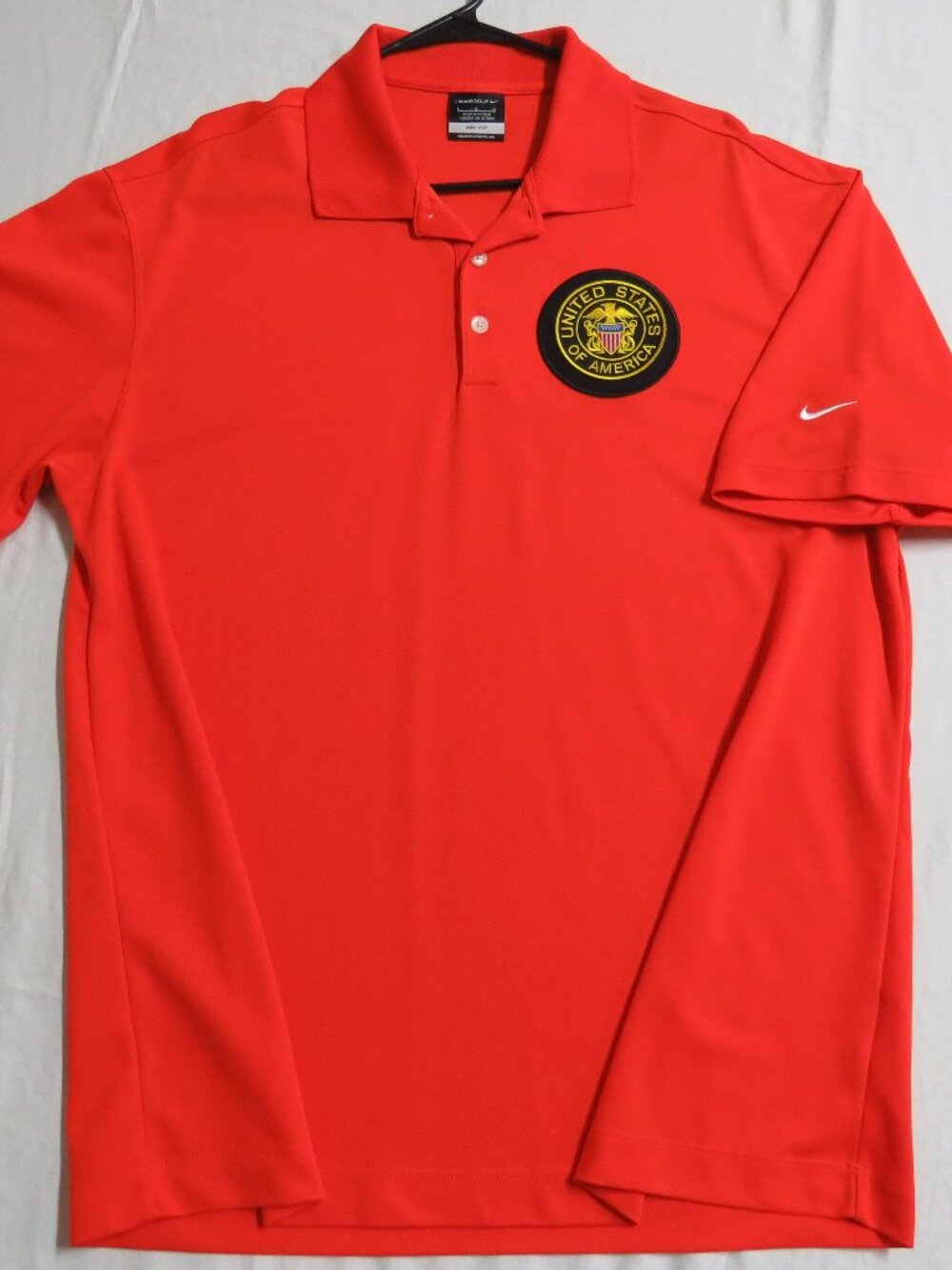 S-3XL USA Orange Nike Dri-Fit Men's db #61R Polo Shirt